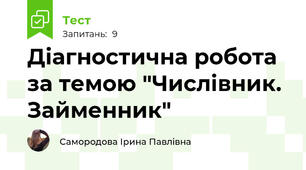 Діагностична робота за темою "Числівник. Займенник"