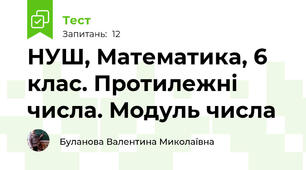 НУШ, Математика, 6 клас. Протилежні числа. Модуль числа