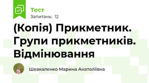 (Копія) Прикметник. Групи прикметників. Відмінювання