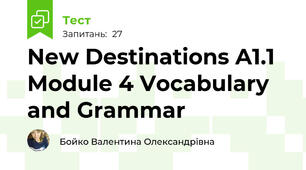 New Destinations A1.1 Module 4 Vocabulary and Grammar