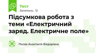 Підсумкова робота з теми «Електричний заряд. Електричне поле»