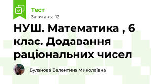 НУШ. Математика , 6 клас. Додавання раціональних чисел