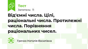 Від'ємні числа. Цілі, раціональні числа. Протилежні числа. Порівняння раціональних чисел.
