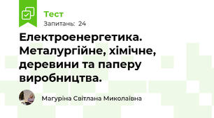 Електроенергетика. Металургійне, хімічне, деревини та паперу виробництва. 