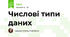 Числові типи даних