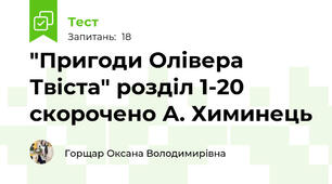"Пригоди Олівера Твіста" розділ 1-20 скорочено А. Химинець