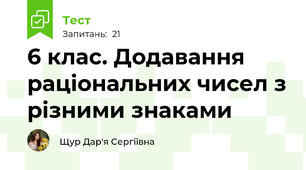 6 клас. Додавання раціональних чисел з різними знаками