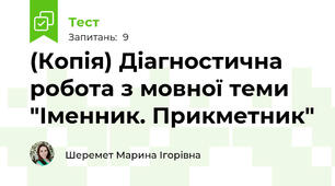 (Копія) Діагностична робота з мовної теми "Іменник. Прикметник"