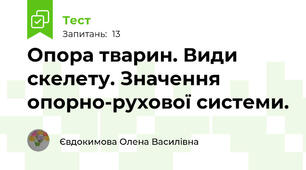  Опора тварин. Види скелету. Значення опорно-рухової системи.