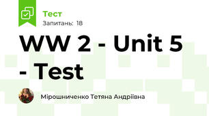 WW 2 - Unit 5  - Test
