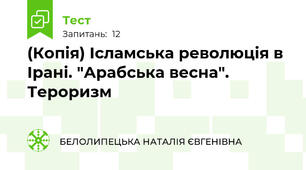 (Копія) Ісламська революція в Ірані. "Арабська весна". Тероризм