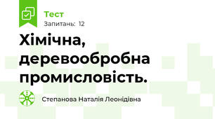  Хімічна, деревообробна промисловість.