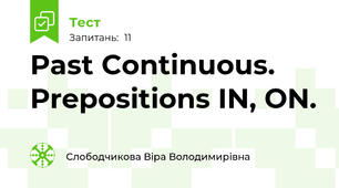 Past Continuous. Prepositions IN, ON.
