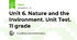 Unit 6. Nature and the Invironment. Unit Test. 11 grade