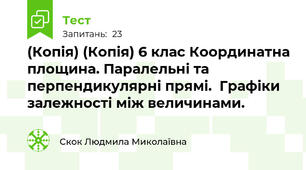 (Копія) (Копія) 6 клас Координатна площина. Паралельні та перпендикулярні прямі.  Графіки залежності між величинами.