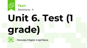 Unit 6. Test (1 grade)