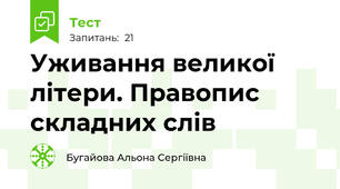 Уживання великої літери. Правопис складних слів 