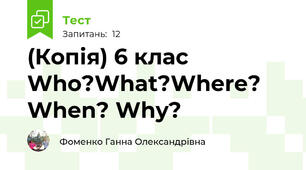 (Копія) 6 клас  Who?What?Where? When? Why?
