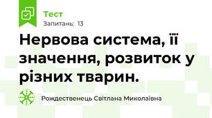 Нервова система, її значення, розвиток у різних тварин.