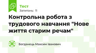 Контрольна робота з трудового навчання "Нове життя старим речам"