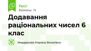  Додавання  раціональних чисел 6 клас