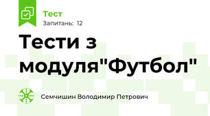 Тести з модуля″Футбол″