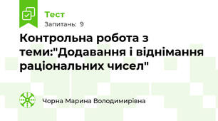 Контрольна робота з теми:"Додавання і віднімання раціональних чисел"