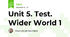Unit 5. Test. Wider World 1