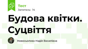 Будова квітки. Суцвіття