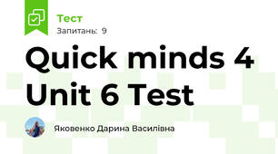Quick minds 4 Unit 6 Test