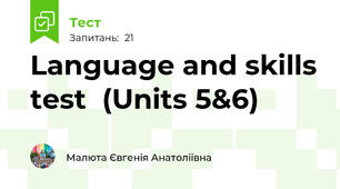 Language and skills test  (Units 5&6)
