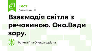 Взаємодія світла з речовиною. Око.Вади зору.