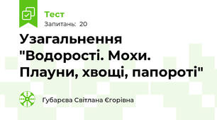 Узагальнення "Водорості. Мохи. Плауни, хвощі, папороті"