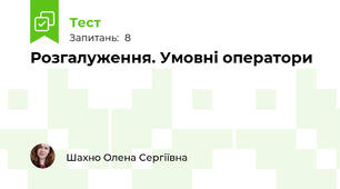 Розгалуження. Умовні оператори
