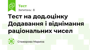 Тест на дод.оцінку  Додавання і віднімання раціональних чисел