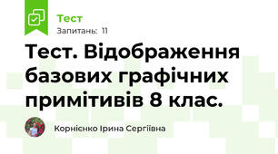 Тест. Відображення базових графічних примітивів 8 клас.