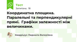 Координатна площина. Паралельні та перпендикулярні прямі.  Графіки залежності між величинами.