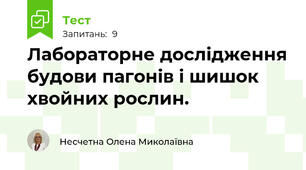 Лабораторне дослідження будови пагонів і шишок хвойних рослин.