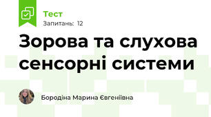 Зорова та слухова сенсорні системи