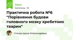 Практична робота №6 "Порівняння будови головного мозку хребетних тварин"