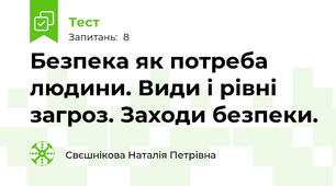 Безпека як потреба людини. Види і рівні загроз. Заходи безпеки.