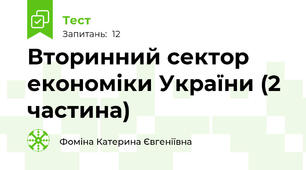 Вторинний сектор економіки України (2 частина)
