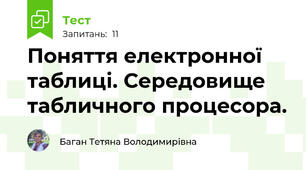Поняття електронної таблиці. Середовище табличного процесора. 