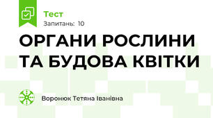 ОРГАНИ РОСЛИНИ ТА БУДОВА КВІТКИ