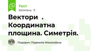 Вектори  .  Координатна площина. Симетрія.