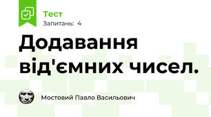 Додавання від'ємних чисел.