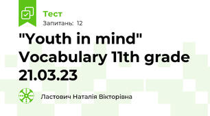 "Youth in mind" Vocabulary 11th grade 21.03.23