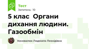 5 клас  Органи дихання людини. Газообмін