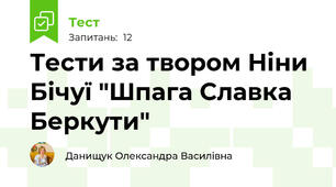 Тести за твором Ніни Бічуї "Шпага Славка Беркути"