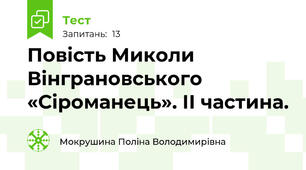 Повість Миколи Вінграновського «Сіроманець». ІІ частина.
